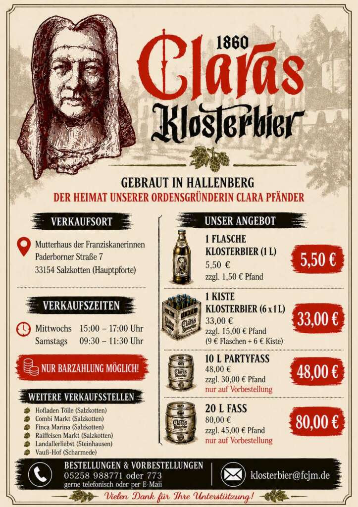 Flyer Claras Klosterbier 1860